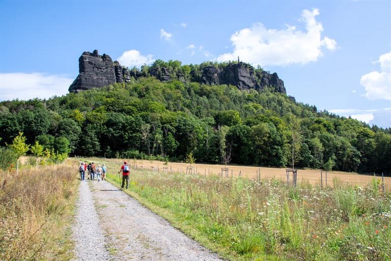 Lilienstein tafelberg, boven de Elbe