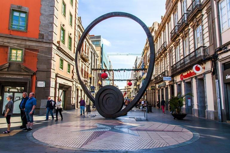 Straatbeeld Triana-wijk, Las Palmas de Gran Canaria